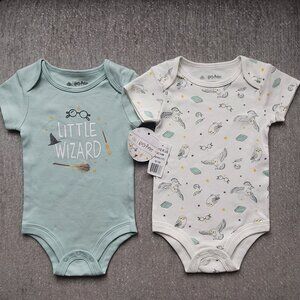 NWT Harry Potter Unisex Baby Bodysuits Size 3-6 Months 100% Cotton Short Sleeve